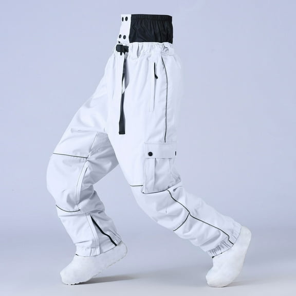 TMOYZQ Snow Pants Womens Men Ski Pants Snowboard Pants Super Baggy Snowboarding Winter Loose Snow Sport Insulation Waterproof Windproof Pants