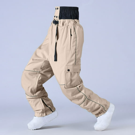 TMOYZQ Snow Pants Womens Men Ski Pants Snowboard Pants Super Baggy Snowboarding Winter Loose Snow Sport Insulation Waterproof Windproof Pants