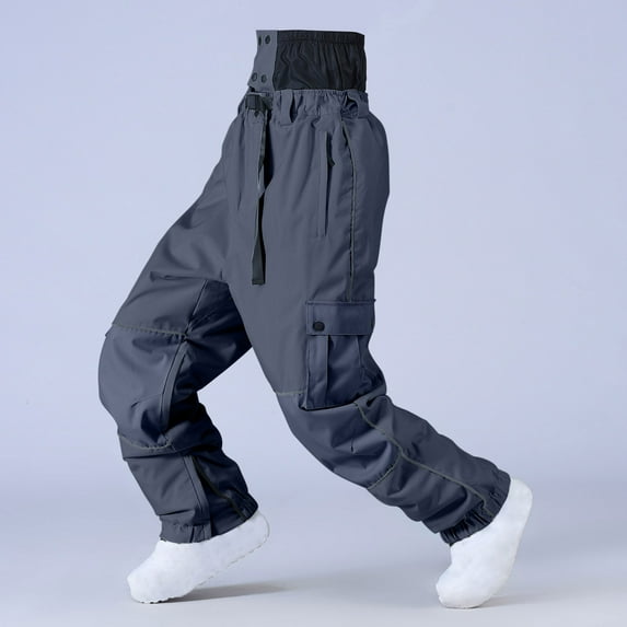 TMOYZQ Snow Pants Womens Men Ski Pants Snowboard Pants Super Baggy Snowboarding Winter Loose Snow Sport Insulation Waterproof Windproof Pants