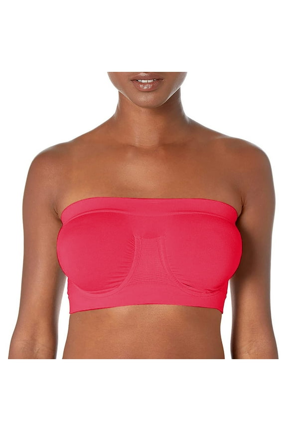 Strapless Bras for Women No Underwire, Women's Comfort Cotton Bandeau Bra Removable Padded Bralette, Seamless Tube Top Bra Stretchy Soft Breathable Comfy Bras