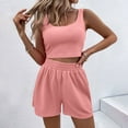 thumbnail image 1 of TMOYZQ Summer Outfits for Women 2025 Vacation Beach 2 Pieces Crop Tank Top and Shorts Matching Sets Casual Loungewear, 1 of 8