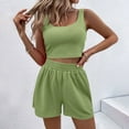 thumbnail image 1 of TMOYZQ Summer Outfits for Women 2025 Vacation Beach 2 Pieces Crop Tank Top and Shorts Matching Sets Casual Loungewear, 1 of 8