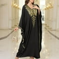 thumbnail image 1 of TMOYZQ Swimsuit Cover Ups for Women Embroidered Kaftan Dresses Beach Blouse Cotton Loungewear Gold Embroidered Holiday Robe, 1 of 5