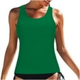 thumbnail image 1 of TMOYZQ Tankini Swimsuits for Women Drawstring Athletic Tankini Top with Bikini Bottom Two Piece Modest Swimsuits High Waisted Bathing Suits Tummy Control Swimwear, 1 of 7