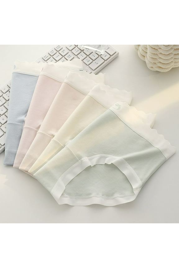 Teen Girls Seamless Underwear Cottons No Show Panties Full Coverage Panties Briefs Pack of 5