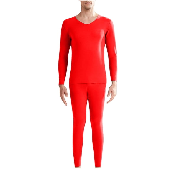 TMOYZQ Thermal Underwear for Men Long Johns Fleece Lined Thermals Top and Bottom Pants Base Layer Set for Cold Weather (Available in Big& Tall)