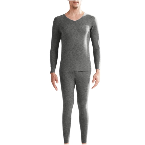 TMOYZQ Thermal Underwear for Men Long Johns Fleece Lined Thermals Top and Bottom Pants Base Layer Set for Cold Weather (Available in Big& Tall)
