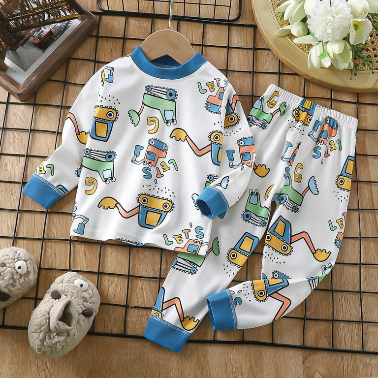 TMOYZQ Toddler Baby Boys Girls Cotton Pajamas Set, Infant Newborn