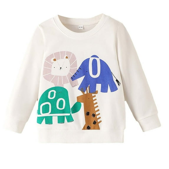 TMOYZQ Toddler Baby Boys Girls Graphic Crewneck Fleece Sweatshirts, Unisex Kids Soft Cotton Long Sleeve Pullover Sweatshirts Warm Fall Winter Clothes for 2-6 Years