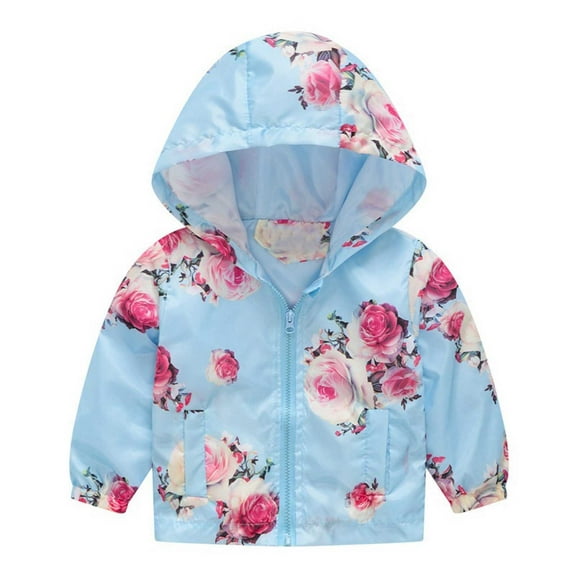 TMOYZQ Toddler Baby Boys Girls Waterproof Raincoat with Hood, Kids Cute Print Full-Zip Rain Coats Lightweight Outdoor Hooded Rain Jacket Windbreaker Outerwear with Pockets, 2-7T