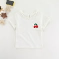 thumbnail image 1 of TMOYZQ Toddler Girls Crew Neck Tee Lettuce Trim Short Sleeve T-Shirts Infant Solid Color Casual Blouse Tops, 1 of 9