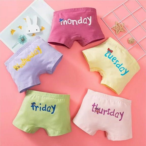 Miqool Toddler Girls Underwear Kids Panties Little Baby Briefs Days of The Week Underpants Boyshort Pack of 5