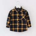 thumbnail image 1 of TMOYZQ Toddler Little Boys Girls Long Sleeve Lapel Button Down Buffalo Plaid Lapel Flannel Shirt Kids Baby Soft Fall Christmas Outfit Clothes Tops, 1 of 5