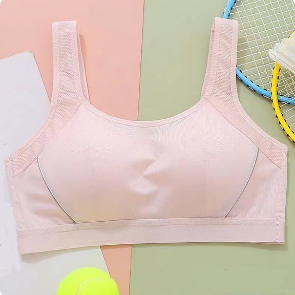 TMOYZQ Training Bras for Girls 12-15 Sports Seamless Bra Casual Soft Breathable Design with Removable Padding Bras