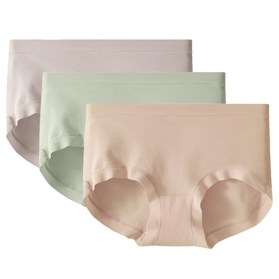 TMOYZQ Tummy Control Underwear for Women Soft High Waist Seamless Stretch Briefs Breathable No Show Lifting Butt Ladies Panties M-2XL 3-Pack