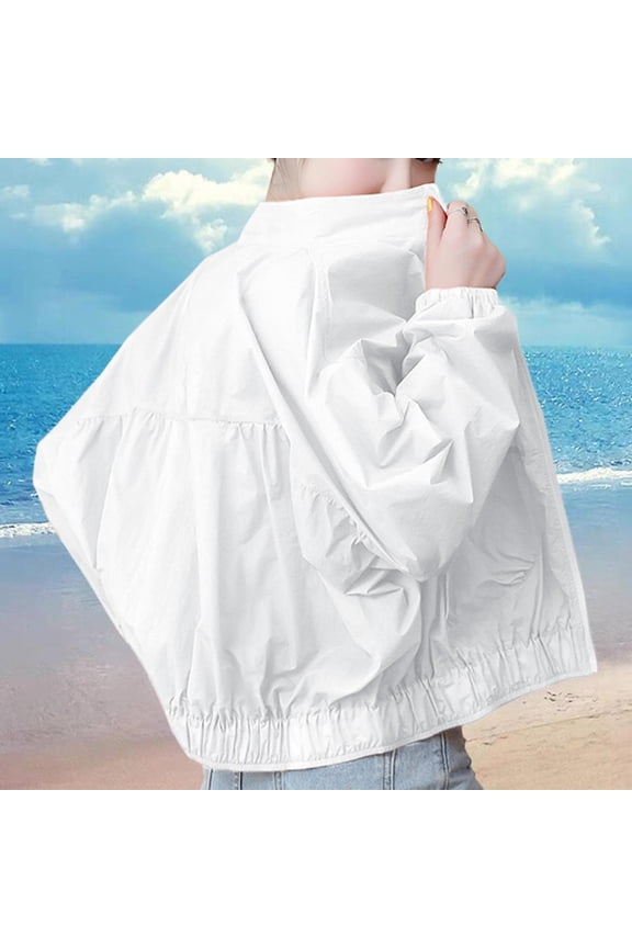 TMOYZQ UPF 50+ Cool Feeling Water Repellent Raincoats for Women Lightweight Hooded Outdoor Cycling Jacket Windbreaker