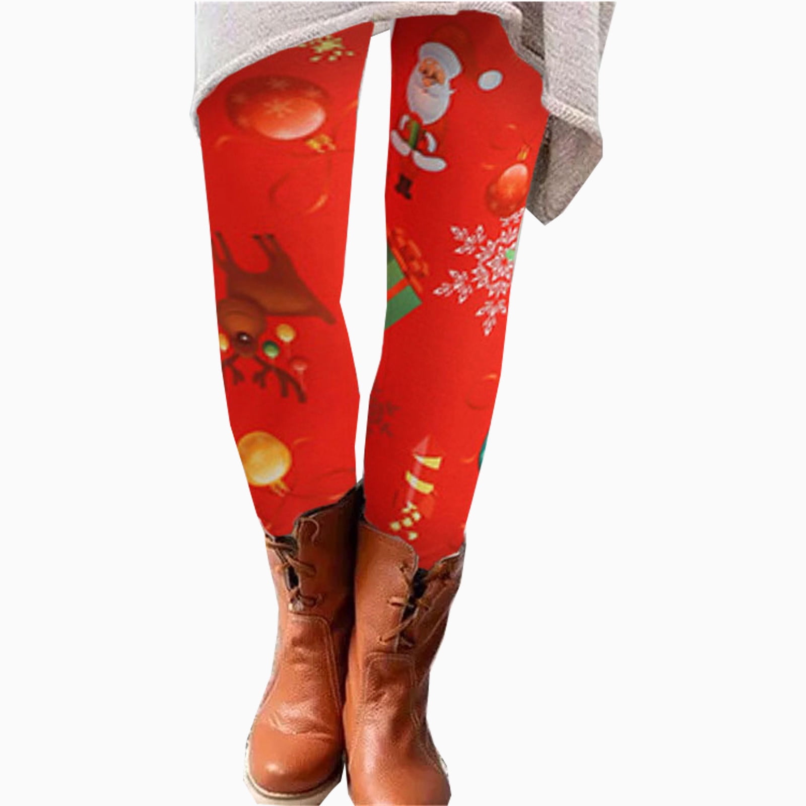 TMOYZQ Ugly Christmas Leggings for Women, Christmas Print High Waisted