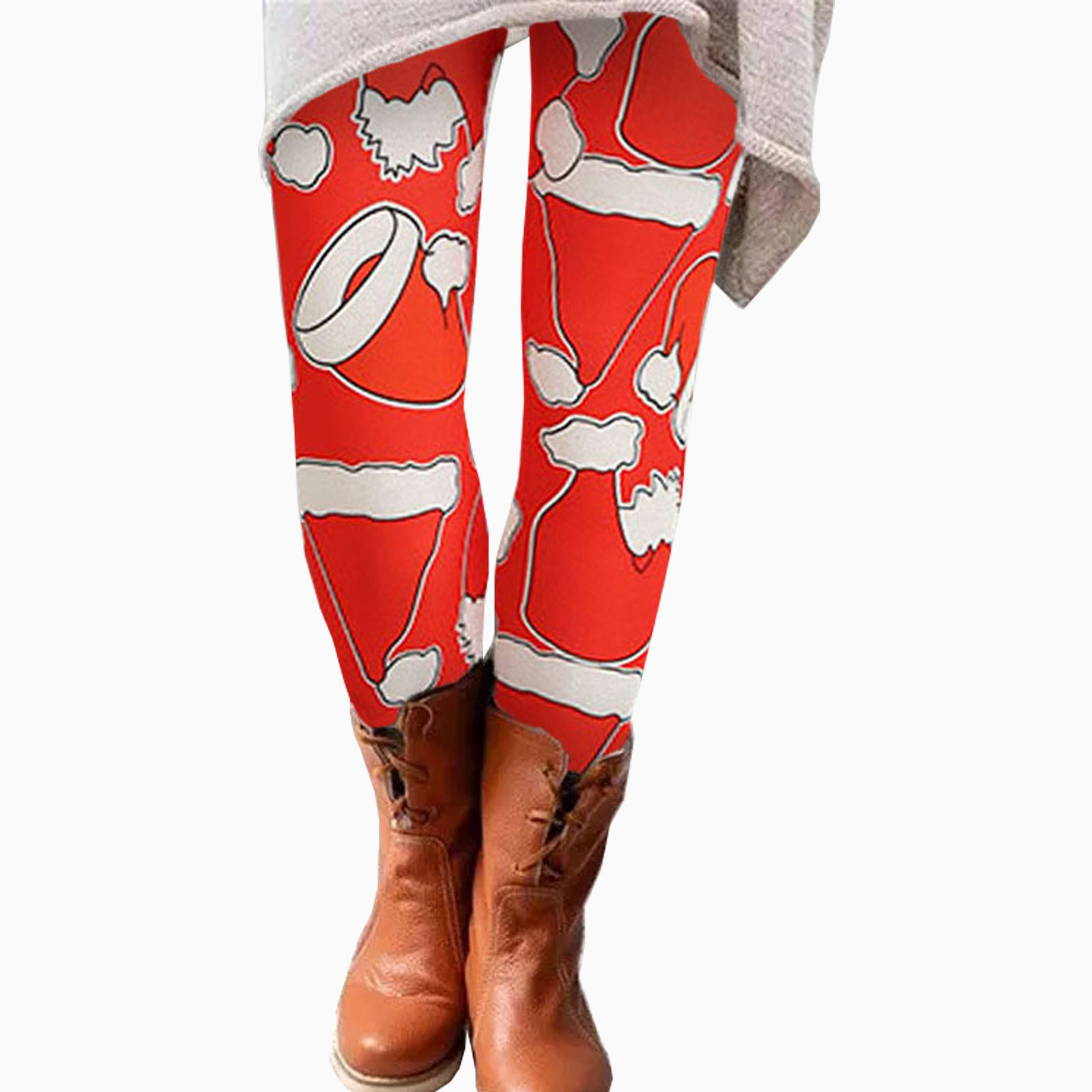 TMOYZQ Ugly Christmas Leggings for Women, Christmas Print High Waisted