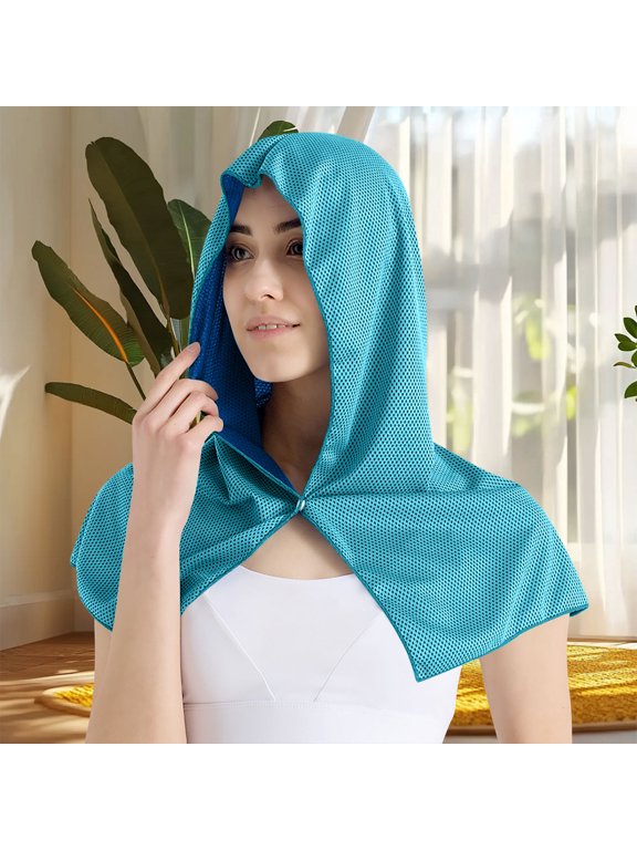 Unisex Cooling Hoodie Towel Quick Drying Towels for Neck and Face Sun Protection Neck Wraps