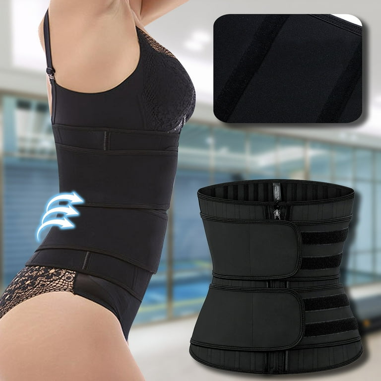 TMOYZQ Waist Trainer for Women Full Zipper Tummy Control Shapewear Corset Sports Girdle Belt Body Shaper Slimming Belly Band Shaper Available in Plus Size Walmart