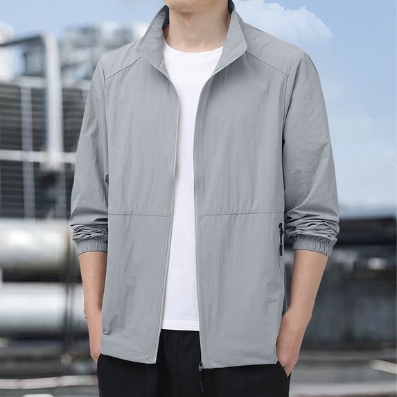 TMOYZQ Waterproof Jacket Men Lightweight Outdoor Jackets Hiking Coats Thin Windbreaker Jacket for Outdoor Hiking