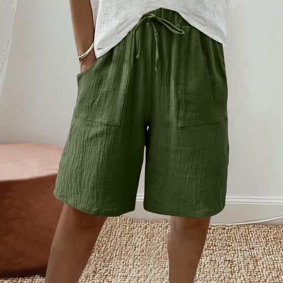 TMOYZQ Women Casual Shorts Quick Dry Lightweight Comfy Elastic Waist Shorts Summer Beach Vacation Pull On Lounge Shorts with Pockets