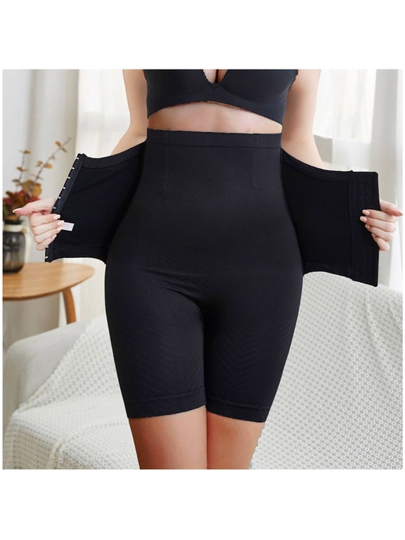 Women's 2 In 1 Waist Trainer Tummy Control Shapewear High Waisted Shapewear Shorts Front Clorse Corset Girdle Body Shaper