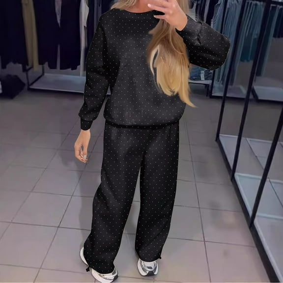 TMOYZQ Women's 2 Piece Outfits 2025 Fall Jogger Outfit Matching Sweat Suits Long Sleeve Hooded Sweatshirt and Sweatpants 2 Piece Workout Sets Lounge Sets Tracksuit