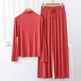 thumbnail image 1 of TMOYZQ Women's 2 Piece Pj Lounge Set Casual Loose Long Sleeve Top Wide Leg Pants Soft Housewear Outfit Sets, 1 of 3