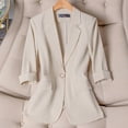thumbnail image 1 of Cxenplz Women's 3/4 Sleeve Blazer Jacket Bussiness Casual Striped Suit Jacket Work Lightweight Blazers, 1 of 4
