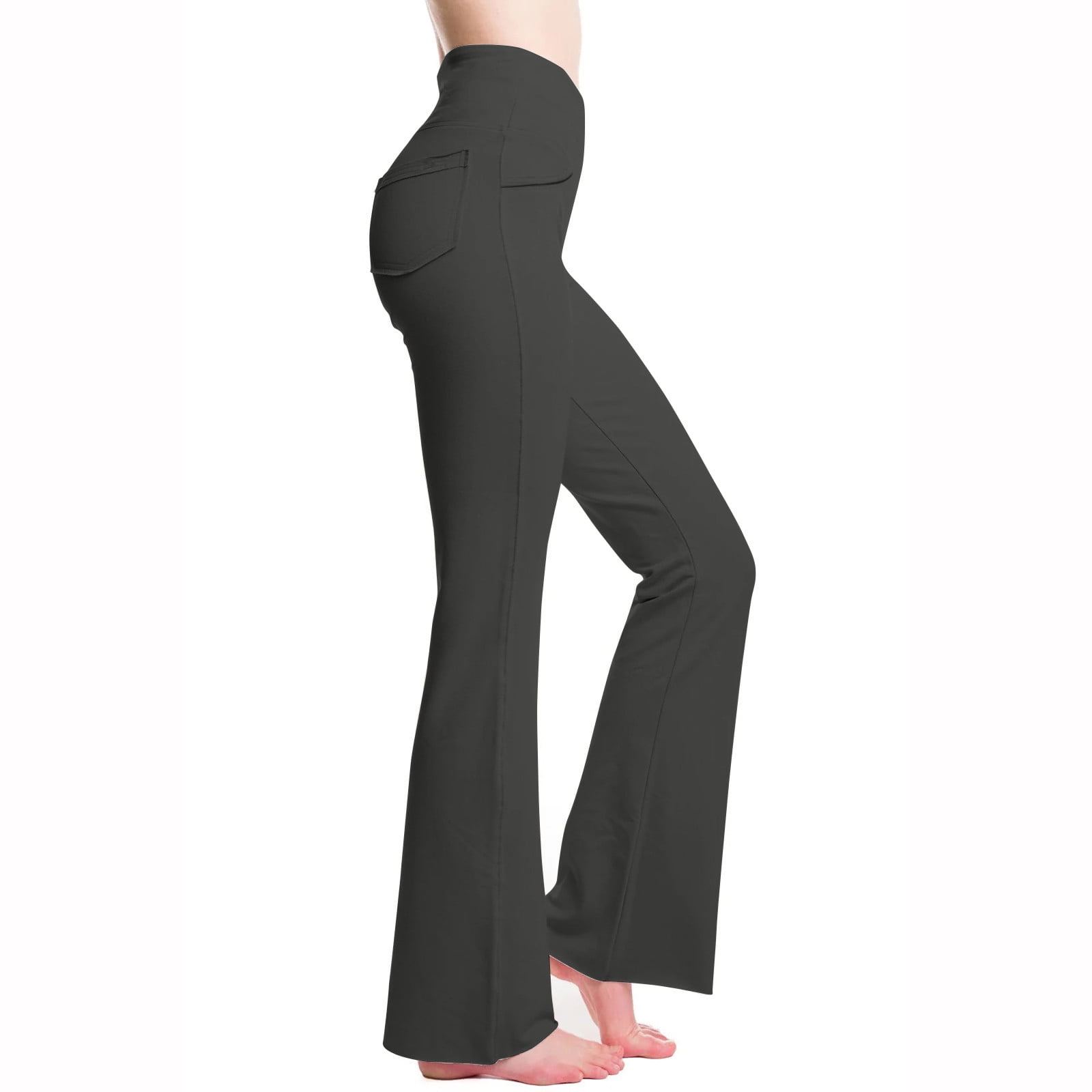 TMOYZQ Women's Bootcut Yoga Pants with Pockets High Waisted Tummy