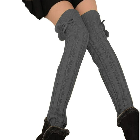 TMOYZQ Women's Cable Knit Crochet Thigh High Socks Extra Long Winter Leg Warmers Over Knee High Warm Thick Tall Long Footless Boot Stockings
