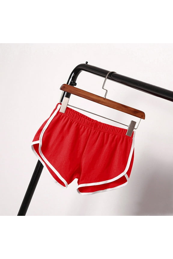 Women's Casual Sweat Shorts Cotton Blend Workout Sports Shorts Summer Mid Rise Elastic Waist Yoga Short Pants Breathable Comfy Running Athletic Shorts