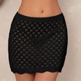 thumbnail image 1 of TMOYZQ Women's Crochet Cover Up Skirt Knit Scallop Hem Cut Out Swimwear Mesh Beach Mini Skirt, 1 of 4