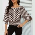 thumbnail image 1 of TMOYZQ Women's Crop Top Striped Crew Neck Short Sleeve Blouse Shirred Ruffle Peplum Blouse Tops, 1 of 9