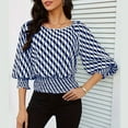 thumbnail image 1 of TMOYZQ Women's Crop Top Striped Crew Neck Short Sleeve Blouse Shirred Ruffle Peplum Blouse Tops, 1 of 9