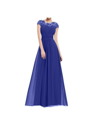 TMOYZQ Wedding Dresses for Bride, Womens New Sexy High Split Lace V-Neck  Back Straps Floor Length Evening Party Elegant A Line Chiffon Prom Maxi  Dress Flowy Swing Cocktail Gown 