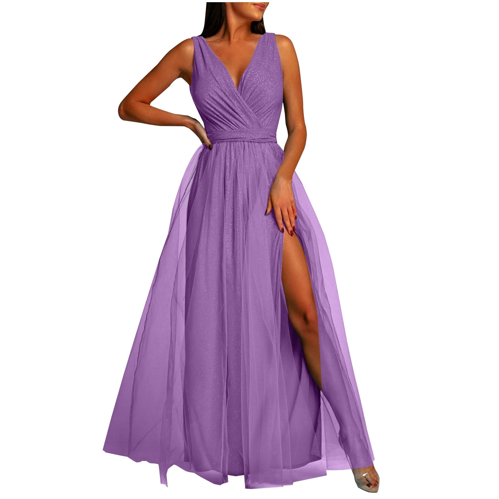 Elegant Gradient Ruched Evening Maxi Dress