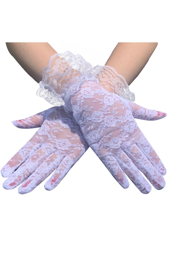 Women's Floral Lace Gloves, Bridal Wedding Gloves, Opera Gloves, Tea Party Gloves, Evening Prom Gloves Halloween Christmas Cosplay Costume Accessories