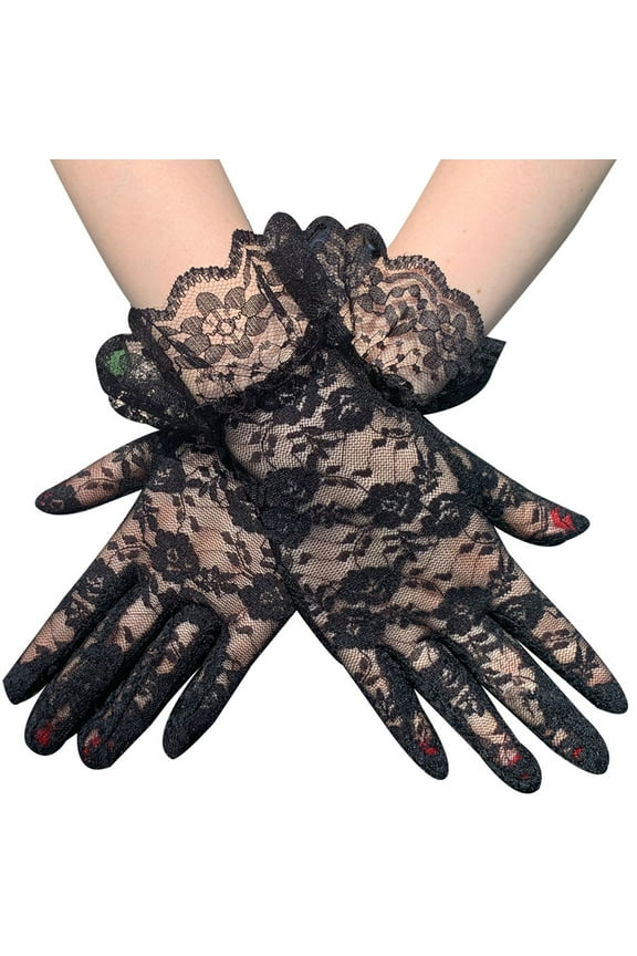 Women's Floral Lace Gloves, Bridal Wedding Gloves, Opera Gloves, Tea Party Gloves, Evening Prom Gloves Halloween Christmas Cosplay Costume Accessories