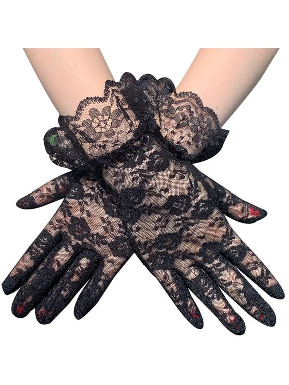 Women's Floral Lace Gloves, Bridal Wedding Gloves, Opera Gloves, Tea Party Gloves, Evening Prom Gloves Halloween Christmas Cosplay Costume Accessories