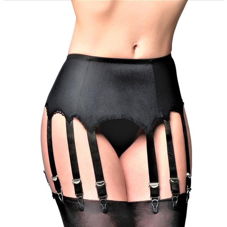 12 strap garter belts TMOYZQ Women's Garter Belts with 10 Metal Clips Buckles High Waist Suspender  Belt Lingerie for Thigh High Stockings (Only Garter Belt)