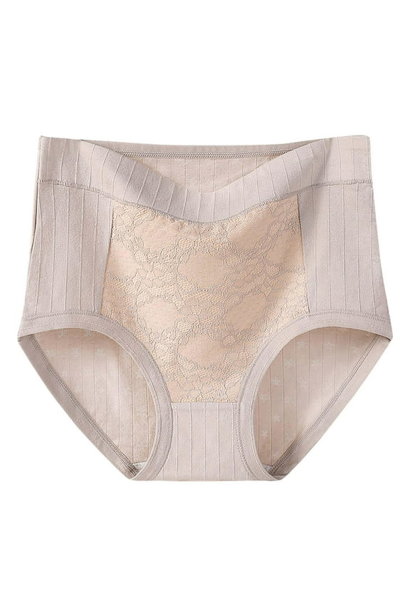 Women's High Waist Underwear Tummy Control No Show Stretchy Briefs Full Coverage Casual Soft Panties