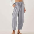 thumbnail image 1 of TMOYZQ Women's High Waisted Baggy Pants Summer Casual Ankle Length Trouser Slacks with Pockets, 1 of 6