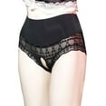 thumbnail image 1 of TMOYZQ Women's High Waisted Floral Lace Crotchless Panties No Show Cheeky Underwear Stretch Breathable Seamless Bikini Panties Briefs Underpants Naughty Lingerie, 1 of 8
