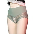 thumbnail image 1 of TMOYZQ Women's High Waisted Floral Lace Crotchless Panties No Show Cheeky Underwear Stretch Breathable Seamless Bikini Panties Briefs Underpants Naughty Lingerie, 1 of 6