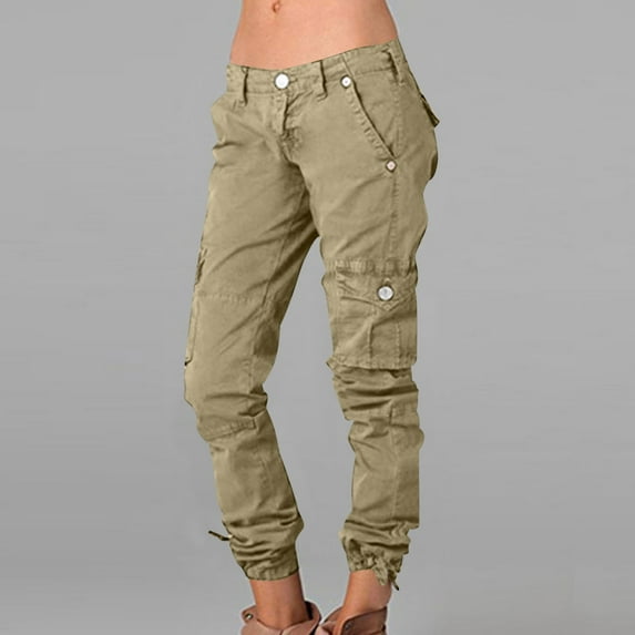 TMOYZQ Women's Hiking Cargo Pants Straight Wide Leg Outdoor Military Trousers Joggers Casual Baggy Parachute Pants Streetwear with Pockets