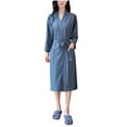 thumbnail image 1 of TMOYZQ Women's Lightweight Quick Dry Cotton Waffle Knit Full-Length Bathrobes Bridesmaids Spa & Bath Long Kimono Robes Soft Loungewear with Pockets, M-3XL, 1 of 1