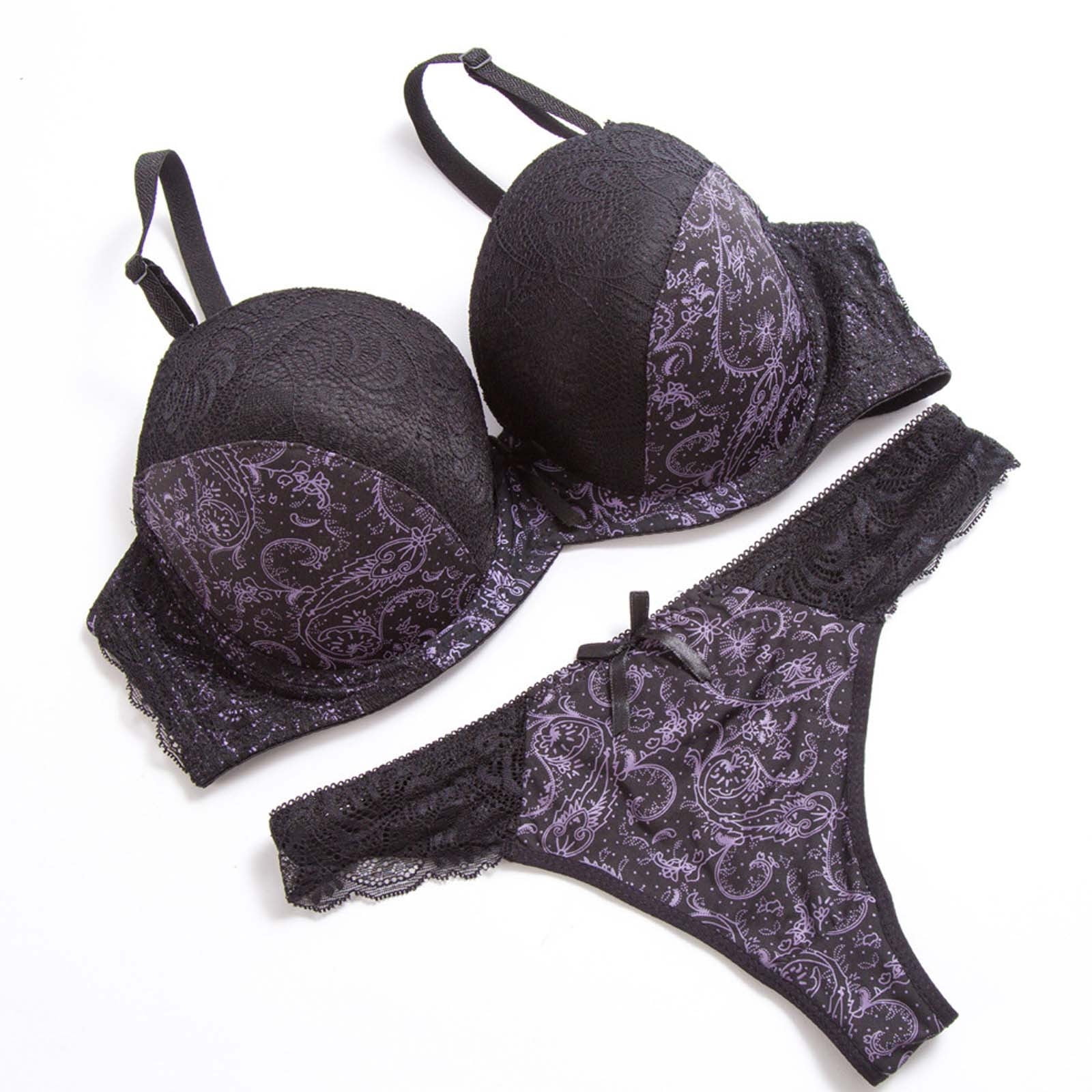 TMOYZQ Women's Lingerie Sexy Sets with Underwire Embroidered