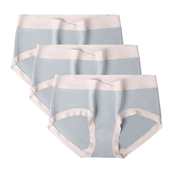 TMOYZQ Women's Modal Soft Panties Mid Waist Stretch Briefs Breathable and Comfortable Underwear for Women 3 Pack